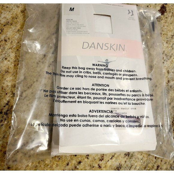Danskin Girls Footed Tights Style 387 Size Medium 8-10 White. Set of 2 USA! - Picture 7 of 7